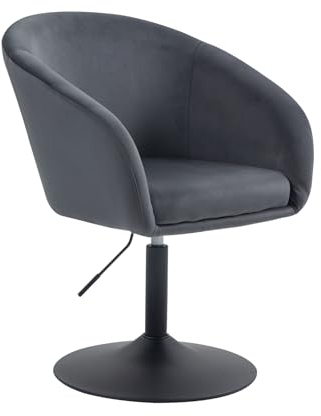 SVITA Jamaika Loungesessel Cocktailsessel Barsessel Clubsessel Polsterstuhl Tellerfuß mit Armlehnen Samt Dunkelgrau