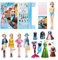 Duroecsain Magnetische Anziehpuppe mit Outfits, Magnetspiel Anziehfiguren Mädchen, Tragbare Magnetische Prinzessinnen Dress Up Spielset für Mädchen, Magnetspiel Box Anziehpuppe für Kinder