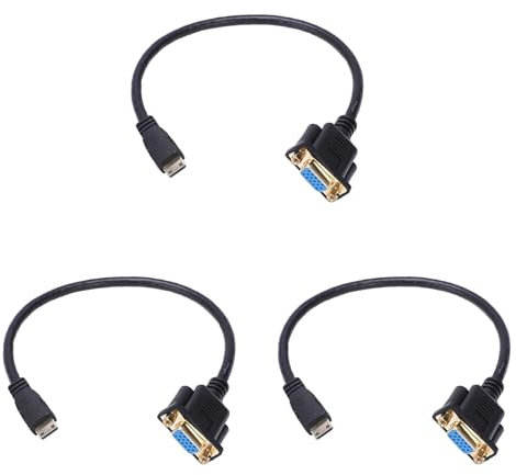 PAGJHRFJG 3X Mini A VGA M/F Cable de Conector Convertidor Adaptador 0. 1Ft