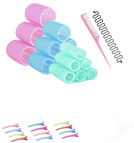 Set de 34 pièces pour boucles et ondulations : coiffure sans chaleur! Différentes tailles de bigoudis, clips, outils de tressage et bien plus. Coiffure sûre et confortable