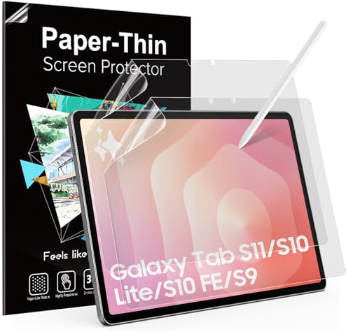 TiMOVO 2 Pezzi Pellicole Protettive in Carta per Samsung Galaxy Tab S11/S10 Lite/S10 FE/S9 FE/S9/S8/S7 (11’’& 10.9’’ Tablet), Anti Abbagliamento Pet Pellicola Protettiva