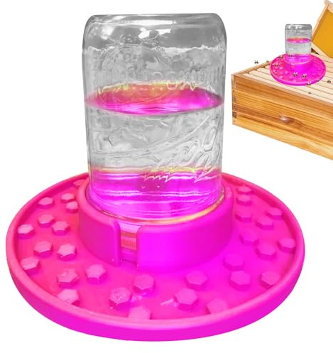 Estación de riego de Abejas Jar - Comederos de Abejas para Colmenas con Tazas de Abejas de jardín | Alimentador de Entrada para Agua azucarera y Miel, Herramienta Ideal de Apicultura para soport