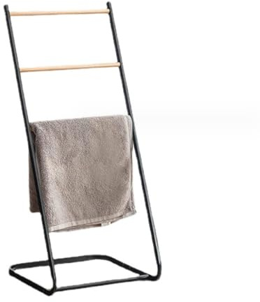TOTIKI Toallero De Pie Toallero Independiente De Hierro, Barra De Madera De 3 Niveles, Soporte para Toallas, Soporte para Toallas para Baño Soporte Toallas Baño