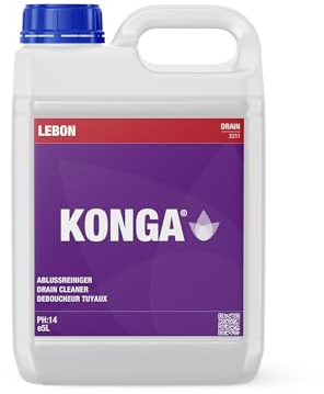 Konga Decapant Forte professionell avloppsrenare | Högalkalisk rörrenare | Löser upp fett, hår och organisk igensättning | för storkök, industriavlopp och krävande applikationer (5 l)