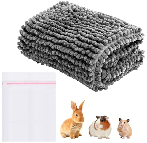 Tvättbar marsvin matta 40 × 60 cm med tvättpåse Återanvändbara absorberande halkfria halkfria mjuka skydd för bur tillbehör marsvin och kanin till alla små djur