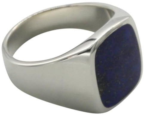 Feiner Siegelring aus 925er Silber mit Lapislazuli, Größe:62 (19.8 mm)