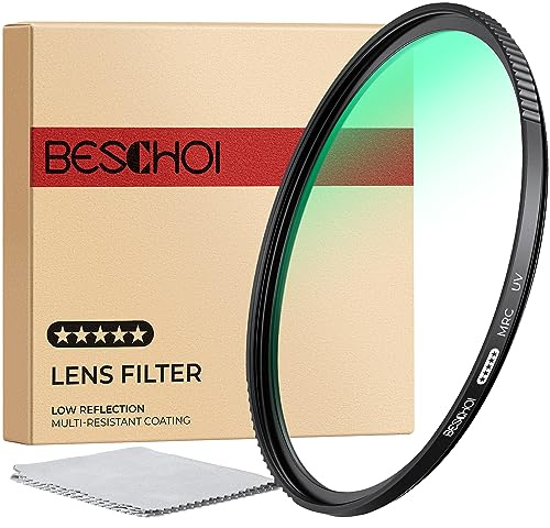 beschoi UV-filter 49 mm smalt skyddsfilter, 34 x kompenserad, vattentät, reptålig, HD-bild