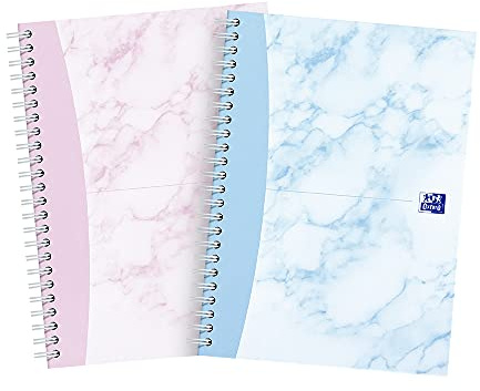 Oxford My Notes A5 Notebook, Hardback Wirebound, Lined, 140 pages, Marble (Pack of 2)
