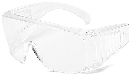 Gafas de seguridad transparentes sobre las gafas, marco de gafas protectoras con lente antiarañazos, protección ocular de trabajo de bricolaje, transparente