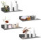 JMIATRY 4er Set Wandregal Schwarz, Metallregal Schwarz, Schweberegal Metall 20cm für Wohnzimmer, Badezimmer, Küche, Schlafzimmer, Wandboard