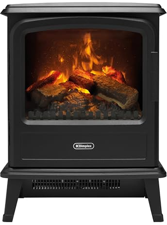 Dimplex Cheminée Electrique Effet Flamme Evandale – Cheminée électrique avec Chauffage – 1000W / 2000W – Effet de Flamme LED Optimyst 3D – Télécommande Incluse – Coloris Black