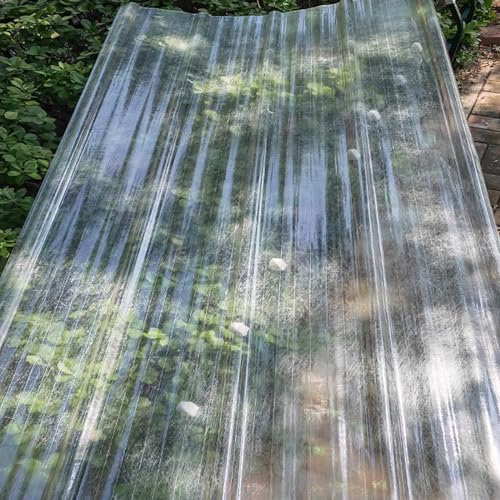 Sun Protection Roof Sheet,Heat-Insulating Roof Panels Profile Sheet,Shed Roof Panel,Corrugated Roofing Sheets,Impact Resistance Roofing Tiles,for Greenhouse Canopy Carport (0.9x1.7m/35x67in,20 pcs)