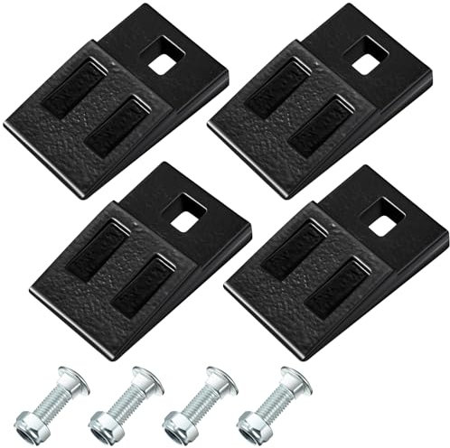 Hicarer 4 Pack 3 Point Auger Cutting Edge with Screw Square Hole Replacement Auger Teeth with Hardware for Most Heavy Duty 3 Point Post Hole Digger