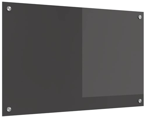 vidaXL Küchenrückwand Dunkelgrau 80 x 50 cm Gehärtetes Glas, Moderne Küchenrückwand, langlebiger hitzebeständiger Glas-Schutz, schlankes Upgrade für den Kochbereich, minimalistisches Schutzpanel