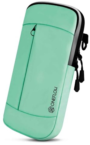 ONEFLOW Urban Sling för Samsung Galaxy S23 Mobiltelefonväska att hänga över axeln, mobiltelefon bältesväska och armband kombinerat, mobiltelefon axelväska med plånbok för damer och herrar, Mint