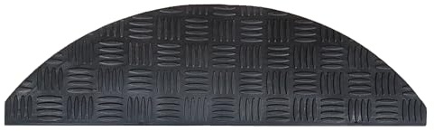 IVOL Alfombra para escaleras de goma, diseño de chapa de lágrimas, semicircular, antideslizante (10, negro)