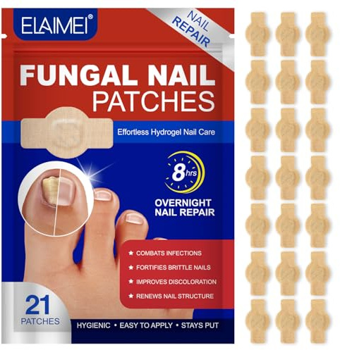 Fungal Nail Patches for Toenails 21pcs - Extra Strong Fungal Nail Treatment Patches - Nail Fungus Repair Pads - Ingrown Nail Relief & Damaged Nail Recovery, Restores Healthy Appearance, Easy To Use
