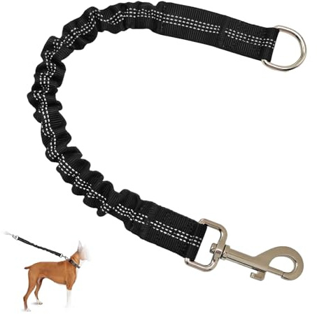 Elástico de Correa de Perro, Amortiguador de Tirones Correas Elásticas de Nylon para Mascotas Correa Elástica para Perros Corta Cubrecables para Mascotas Ideales para Caminar y Correr Viajes Coche (1)