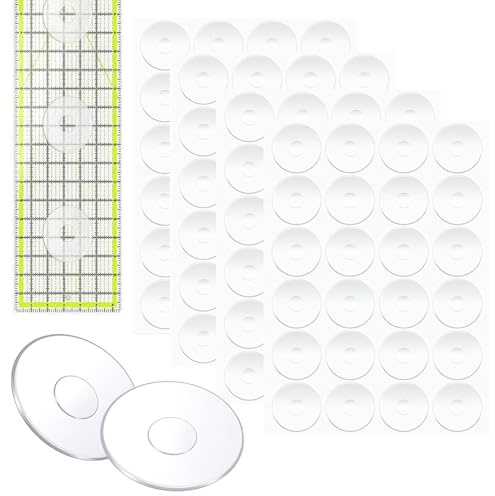 TRKETK 96 empuñaduras de silicona antideslizantes, calcomanías de silicona transparente, anillos de respaldo adhesivos, accesorios de costura esenciales para reglas, acolchado y otras manualidades (19