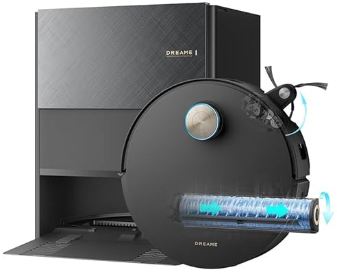 DREAME Aqua10 Ultra Roller Complete Robot Aspirapolvere, Autopulizia Rullo, Supera Ostacoli da 8cm, Auto-Svuotamento, Aspirazione 30.000 Pa, Evita Oltre 240 Oggetti, Controllo Vocale Intelligente,Nero