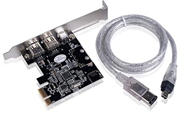 S SIENOC Desktop PCI-E Expresskarte Express Card FireWire PCI Express Schnittstellenkarte 1394a IEEE1394 Controller Erweiterungskarte mit 4 zu 6-Pin Kabel