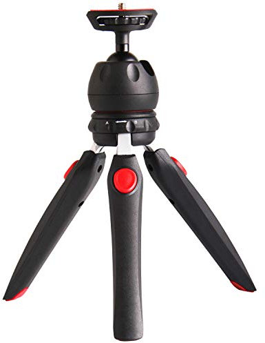 POLAM-FOTO Mini Trípode de Mesa, Trípode de Aluminio Portátil, Adecuado para Teléfonos Inteligentes, Cámaras Réflex, Cámaras Libre