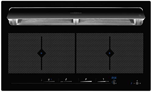Oranier Induktion-Kochfeld mit Dunstabzug 2094 bc - Vollflächeninduktion 90 cm - autarkes Induktionskochfeld mit integriertem Abluft-Kochfeldabzug - Slider Steuerung & Touch Control