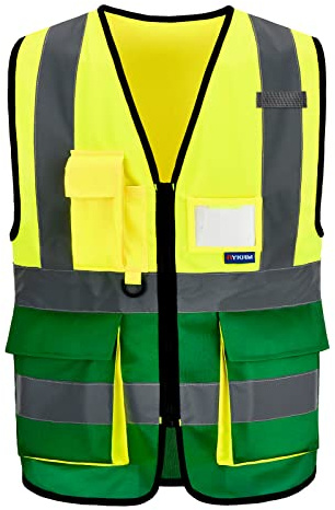 A-SAFETY Yellow Green Safety Vests Yellow&Green Color Mixed, XXXL