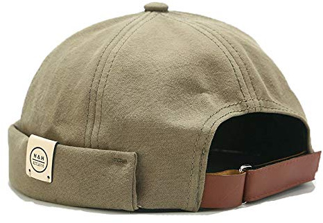 YAMEE Herrhamnkeps - Dockercap - hamnhatt - Unisex Brimless Hat Cap Mössa Mössa Herr Rolled Skullcap Docker Mössa (56–58 cm), 3/grön, one size