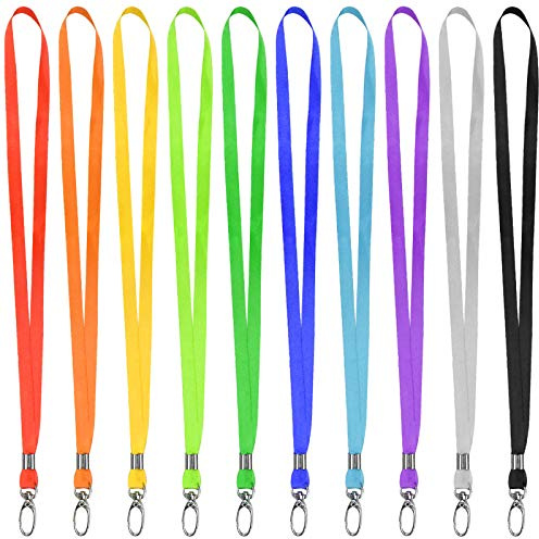 Catime Pack of 20 Neck Lanyards, Neck Strap for Keys, Neck Lanyards, Nurse Lanyard with Swivel Hook for Badge Holder Office ID Card (Colourful)