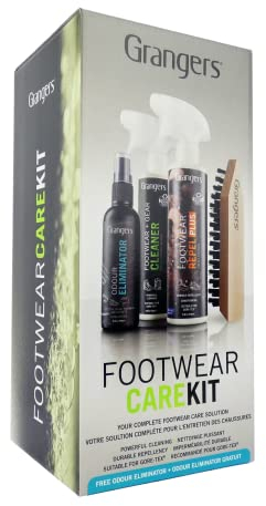 Grangers Footwear Care Kit | Complete Eco-responsible Cleaning and Waterproofing for all Outdoor Footwear | Walking | Hiking | Waterproof Kit