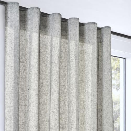 STORESDECO Tenda Trasparente XXL 3 Metri, Voile in Poliestere con Fettuccia, per Finestre e Porte, Filtro Luce, Design Moderno ed Elegante, Grigio 200x300 cm