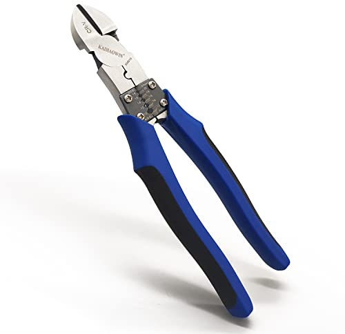 KAIHAOWIN Cortador de alambre de acero cromo vanadio 205mm, Cortador de alambre robusto y resistente, Multiherramienta pelacables para mecánicos.