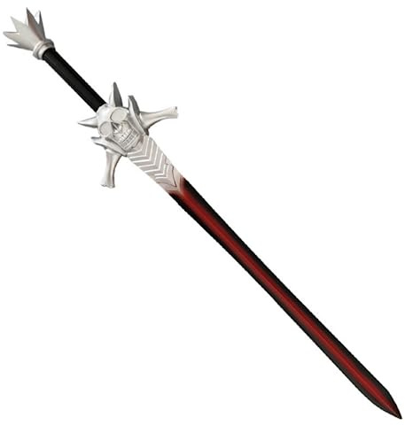damdos Épées en mousse fantaisie pour Halloween, rouge sang, rebellionr, épée de cosplay à deux mains, pour personnage de Deviller May Crier, épée rouge foncé