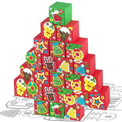 BETESSIN Stanzschablone Weihnachten Box Schachteln Stanzform Geschenkbox 5x5x5cm Adventskalender Boxen zum Befüllen Süßigkeiten Candy Boxen Cutting Dies Metall Prägeschablone für Geschenkverpackung