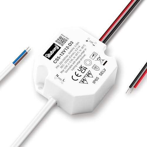 illuburg Trasformatore LED 12V 2,4W - 12W Dimmerabile TRIAC Impermeabile IP65 per LED Strisce Lampadine LED Alimentatore Driver