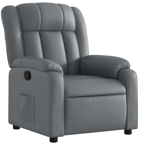 vidaXL Reclinerfåtölj grå konstläder