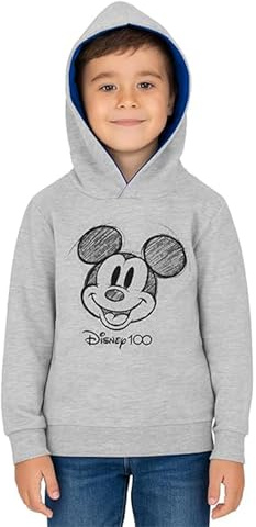 Disney Mickey Mouse Hoodie - Felpa con cappuccio per ragazzi - Felpa con cappuccio per bambini, colore grigio, grigio, 134/140 cm