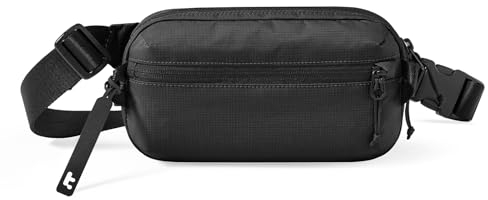 tomtoc 1,5 Liter Sling Bag mit RFID Schutz, Anti Diebstahl Bauchtasche Umhängetasche Schultertasche Crossbody Bag für Herren Damen, Wasserabweisend Leicht Brusttasche für Alltag Reise, Schwarz