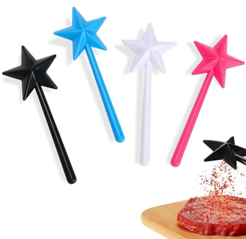 VURYAPI 4 Piezas Especias en forma de estrella, salero y pimentero, para cocina, especias, salero, restaurante, botella de especias, decoración, Para niños, juegos entre padres e hijos, cocinar
