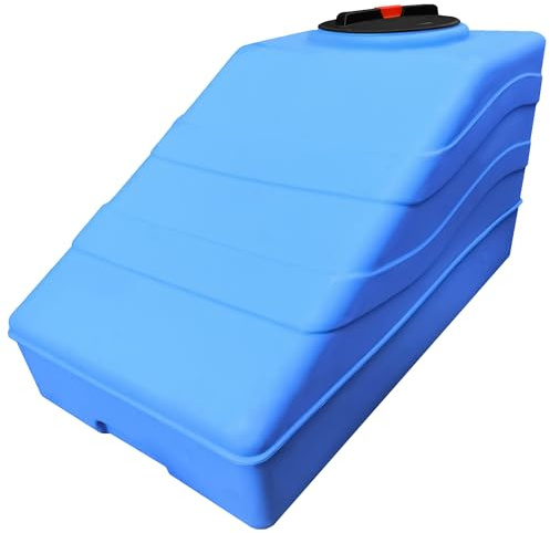 ESTO Serbatoio Acqua per Acqua Potabile 300L per Sottoscala, Cisterna Blu in Polietilene per Uso Esterno Predisposizione Rubinetto, Resistente Made in Italy (300 Litri + Pompa e Press Control)