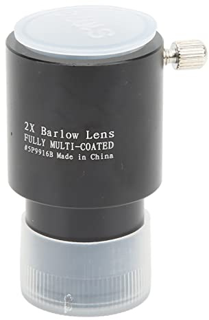 Mtlavishness Barlow-lins, 10 x 5 x 5 barlow-lins, 2 x helt flerskiktsbelagd teleskop-barlow-lins för 0,965 tum astronomiskt teleskopokular
