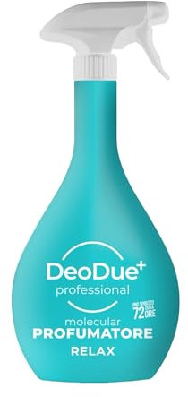 DeoDue+ Professional RELAX 600 ml - Profumatore Ambientale Bifasico, Ogni Spruzzo Dura Fino a 72 Ore e Neutralizza i Cattivi Odori - Note Fiori Bianchi e Muschio