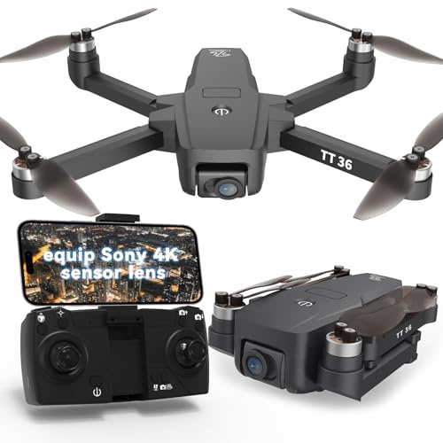 TTROARDS TT36 Drone GPS con Fotocamera 4K per Adulti 5G WiFi Trasmissione in Tempo Reale GPS Ritorno Intelligente Seguimi RC Quadcopter Motore Brushless Droni per Principianti