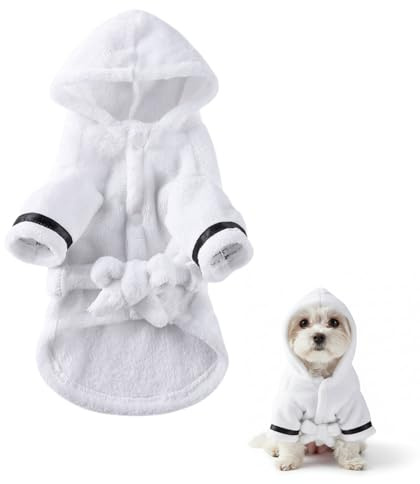 SUPVOX Pet Bathrobe Absorbent Dog Bath Towel Comfortable Robe Soft Dog Clothes for Daily Wear Playing and Sleeping 15.35X22.04X14.17 Inches
