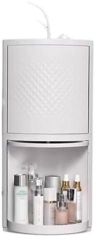 Hocher, schmaler weißer Badezimmerschrank, drehbarer Eckschrank für Küche, Wäsche, ohne Bohren, platzsparende Wandeinheit (23 x 23 x 73,5 cm)