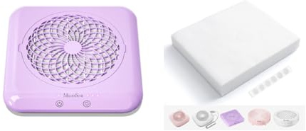 MelodySusie Nail Dust Collector & 200 Sheets Nail Dust Collector Filter Paper