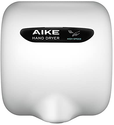 AIKE Elephant Power Secador De Manos con Filtro HEPA, Comercial Alta Velocidad, Viento Cálido Auto, Cubierta Acero INOX AC220V-240V, AK2800BH
