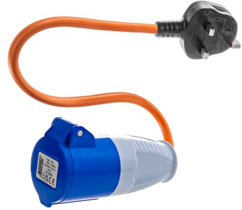 BITS4REASONS NEW MODEL MAYPOLE MP374B 200-250V 16A UK HOOK-UP LEAD 3 PIN/MAINS ADAPTOR CARAVAN MOTORHOME TRAILER CAMPING CAMPERVAN WITH EASY FUSE REPLACE PLUG