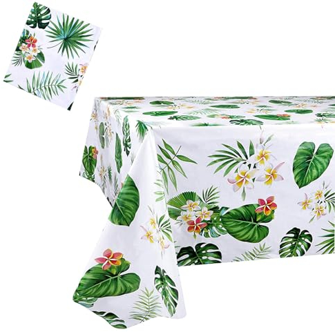 3 Pack Tischdecken für Hawaiianische Partydekoration, Luau Party Tischdecke, Einweg Plastik Rechteckig Tischdecken, Aloha Hawaii Sommer Geburtstag Mädchen Party